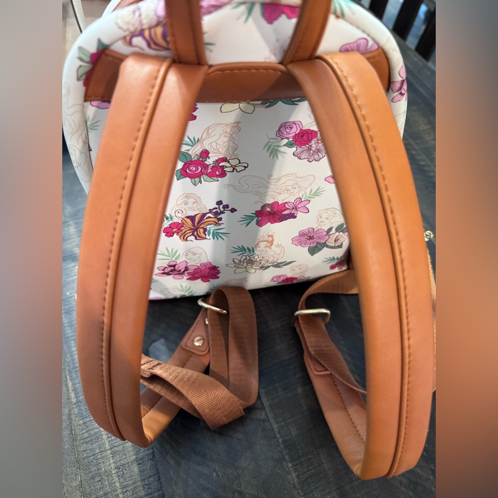 Loungefly Cream Mini Backpack with Pink & Purple Floral Print - Picture 11 of 11